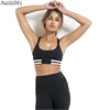 Custom Make Sports Bra Black With White Stripe Active Wear Wholesale