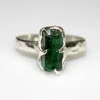 Raw emerald Sterling Silver Ring Emerald Crystals Ring