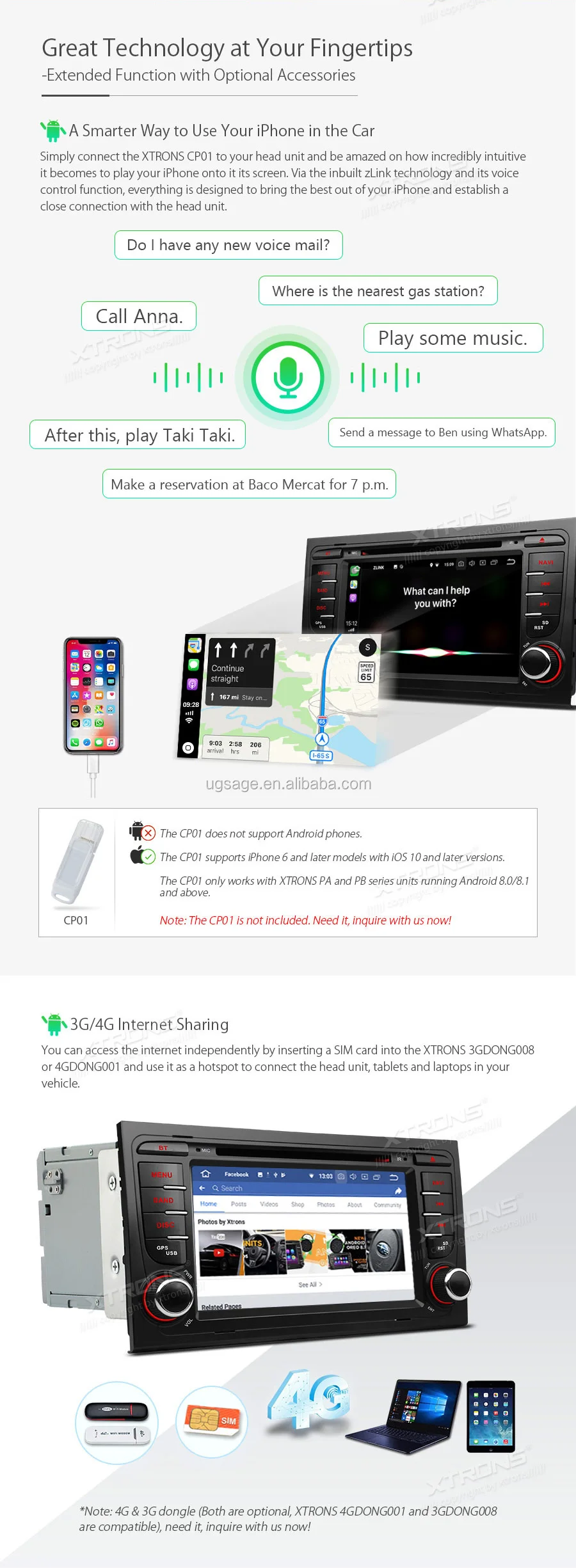 Xtrons 7" Quad Core Android 8.1 Touch Screen Car Dvd Player For Audi A4