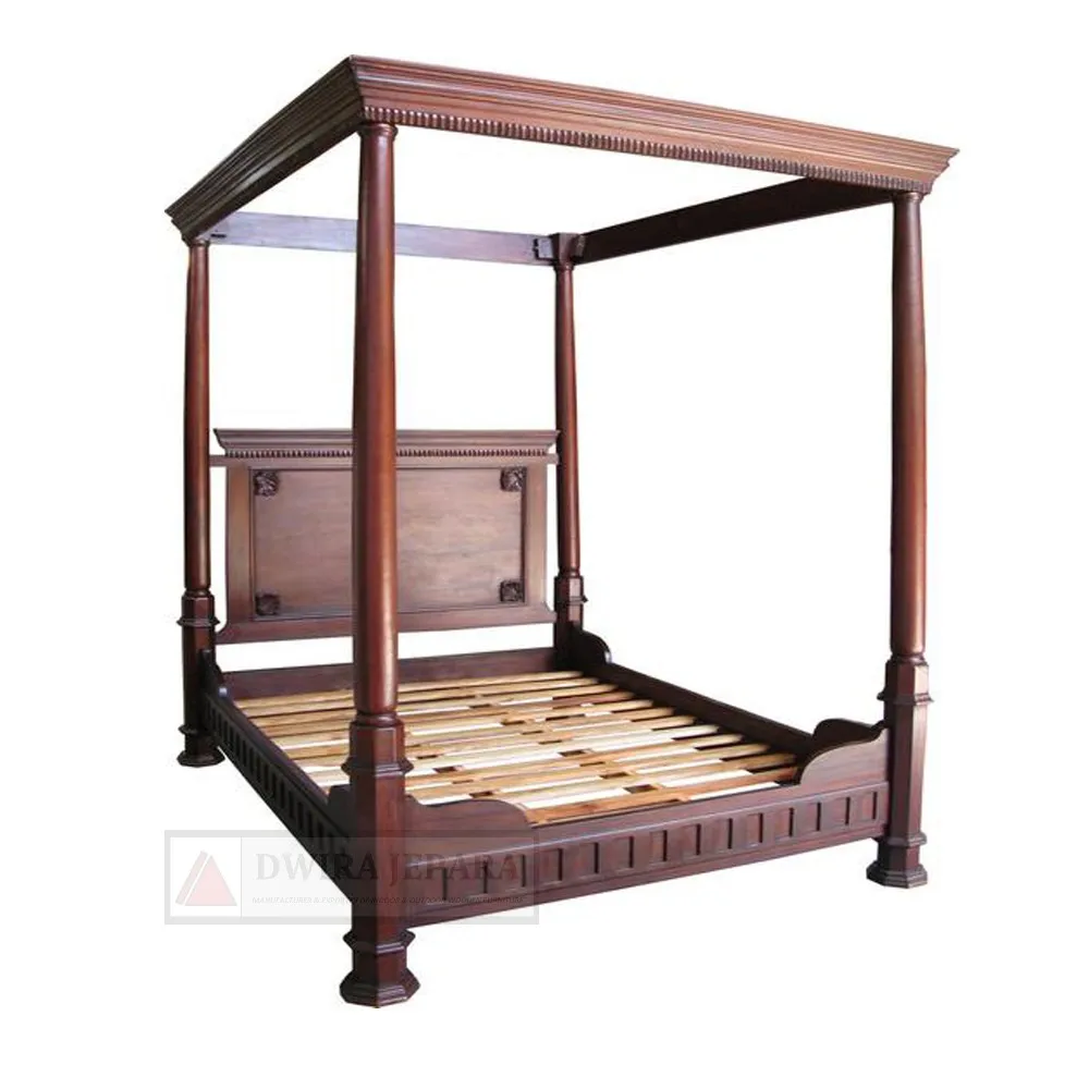 Classic Furniture Antique Reproduction Tudor Four Poster Bed Antique