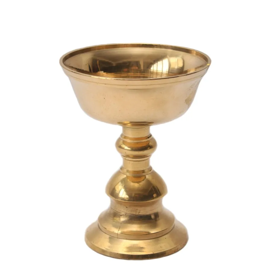 Tibetan Buddhist Butter Brass Oil Lamp Tibetan Brass Butter Lamps ...