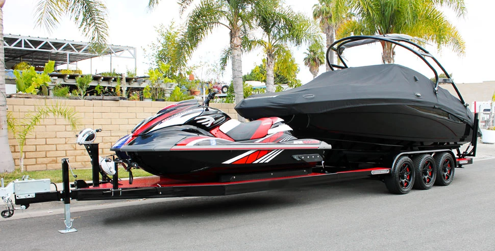 Multiple Custom Triple Axle Boat and Jet Ski Combo Trailer for sale