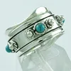 925 Handmade Spinner Ring India, Turquoise Stone 92.5 Sterling Silver Spinner Ring, Spinner Ring Exporter India