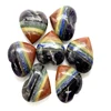 7 chakra stone Big size heart /natural 7 type of stone palmstone size big chakra hearts /massage stones FOR SELL