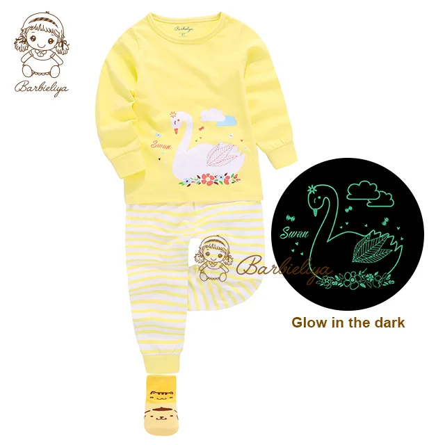 GLOW IN THE DARK,Children sleepwear,Children pajamas, 100% cotton,kids pyjamas,kids pajamas,kids sleepwear