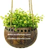 ECO FRIENDLY COCONUT SHELL HANGING POTS/ MINI FLOWER PLANTERS MADE OF COCO SHELLS
