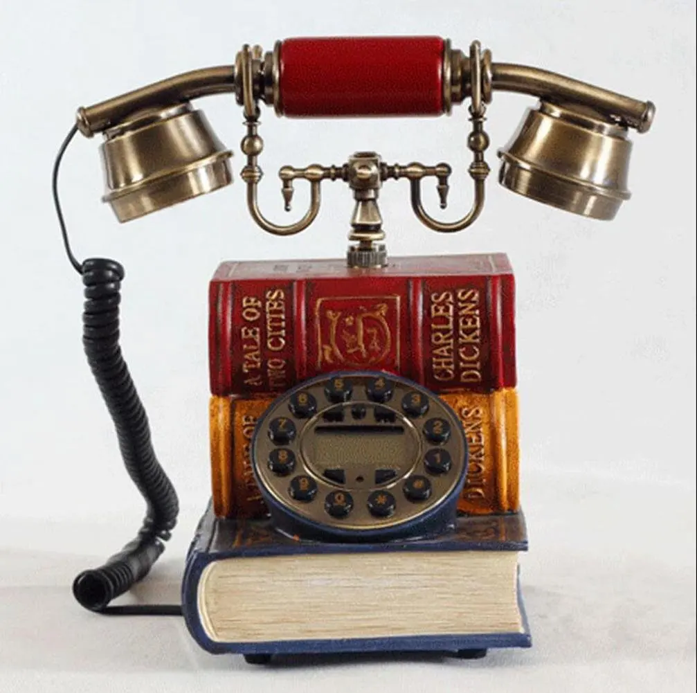 European Antique Phone, Creative Antique Style Book-Shaped Home Phone