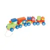Train Set Wooden Toys For Kids | Pull Along Train Shape With Blocks