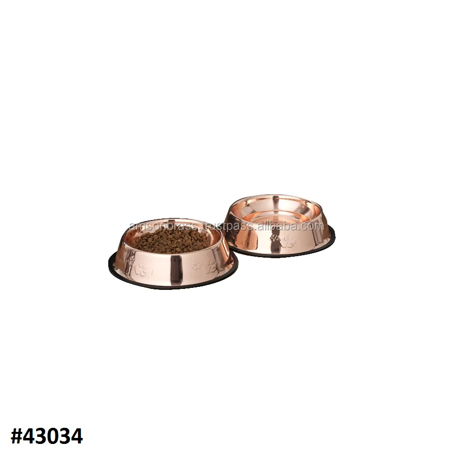 Copper Dog Bowl With Decorative Iron Stand Decorative Metal Iron Frame