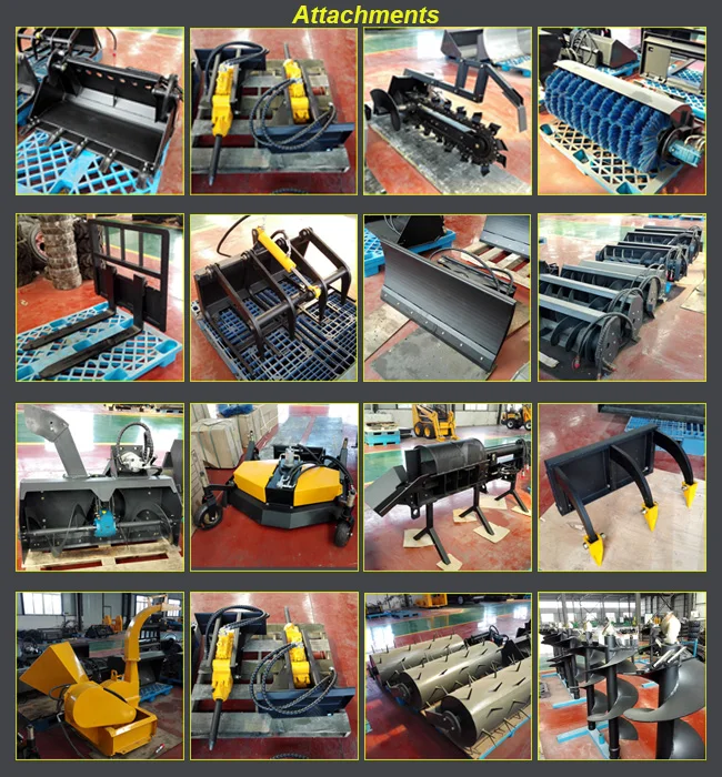 Mini loader with hydraulic stump grinder ce approved