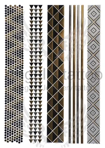 Fashionable Woman Jewelry Dimitra - Flash Metallic Temporary Tattoo - Gold / Silver / Black Color