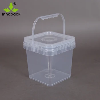 clear bucket with lid