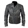 Classic Diamond Motorcycle Biker Brown Distressed Vintage Real Leather Jacket Black Colour