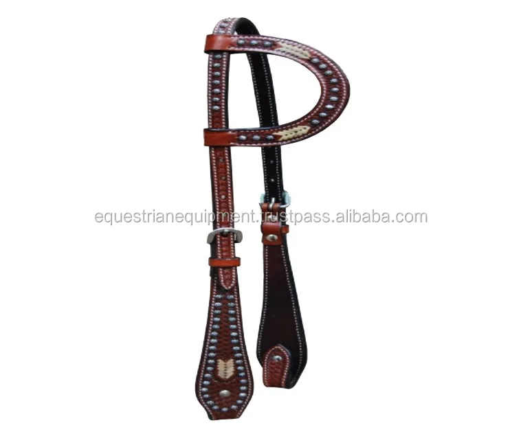 Ensemble Têtière Et Collier De Poitrine HILASON – Western – Cuir Noir – Taille Cheval