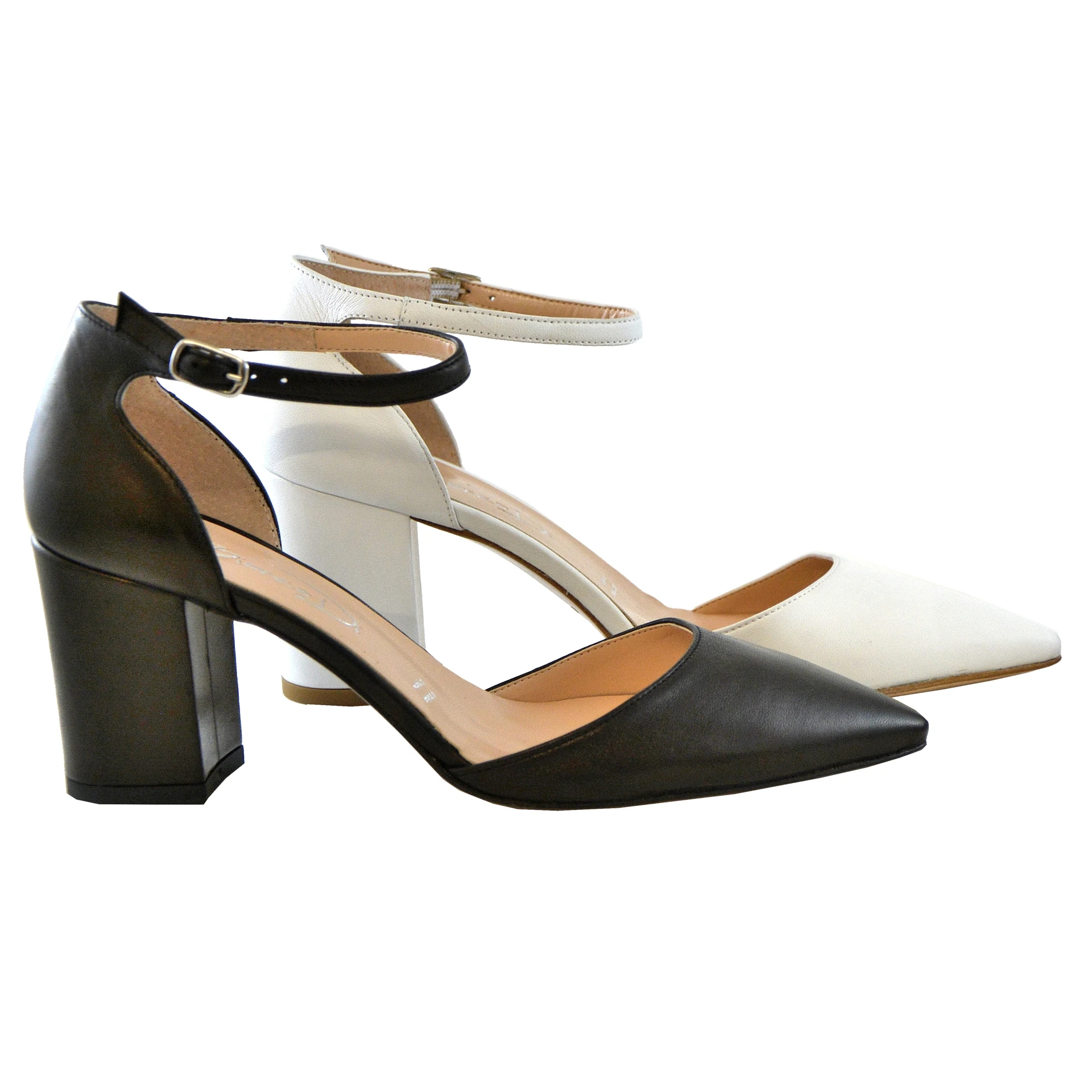pointed mid block heel