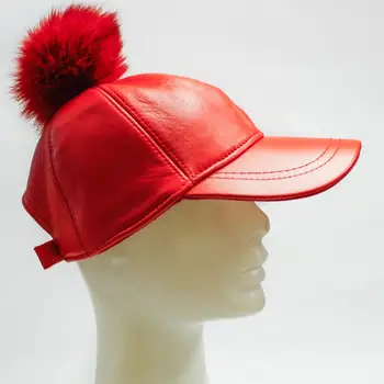 womens leather baseball hat