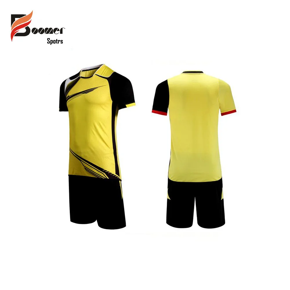 Custom Made Black Color Soccer Uniform / Football Kits Full Kit Clothes