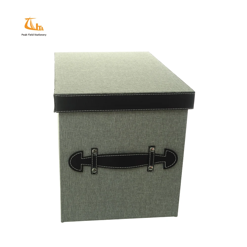 Oem 2018 New Fancy Portable Large Fabric File Storage Boxes With Lid