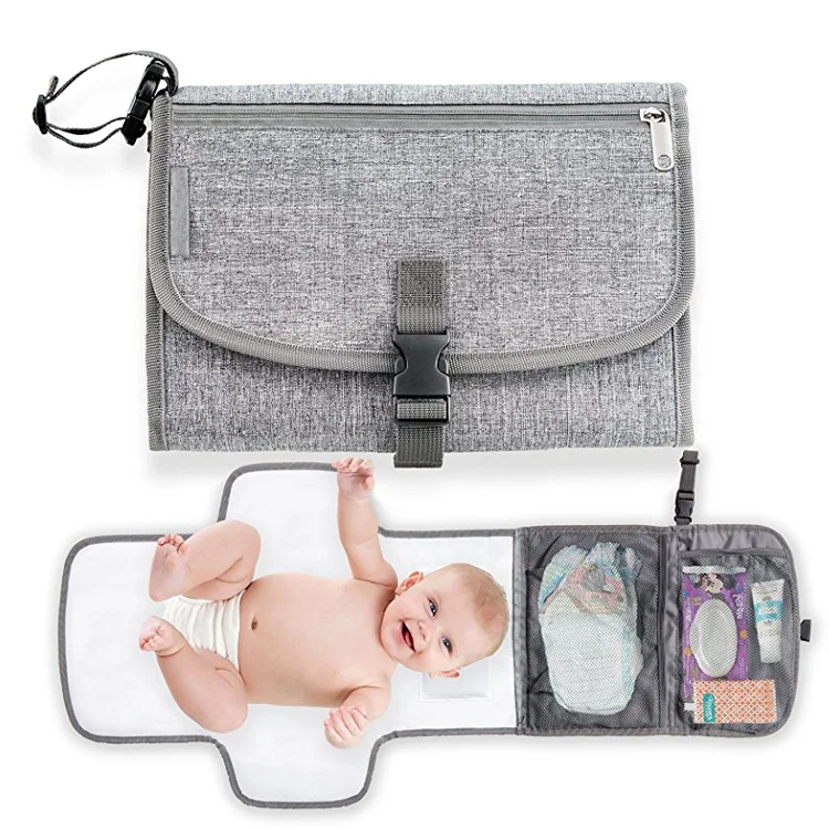 Breathable Baby Waterproof Portable Foldable Diaper Travel Changing Mat Storage 
