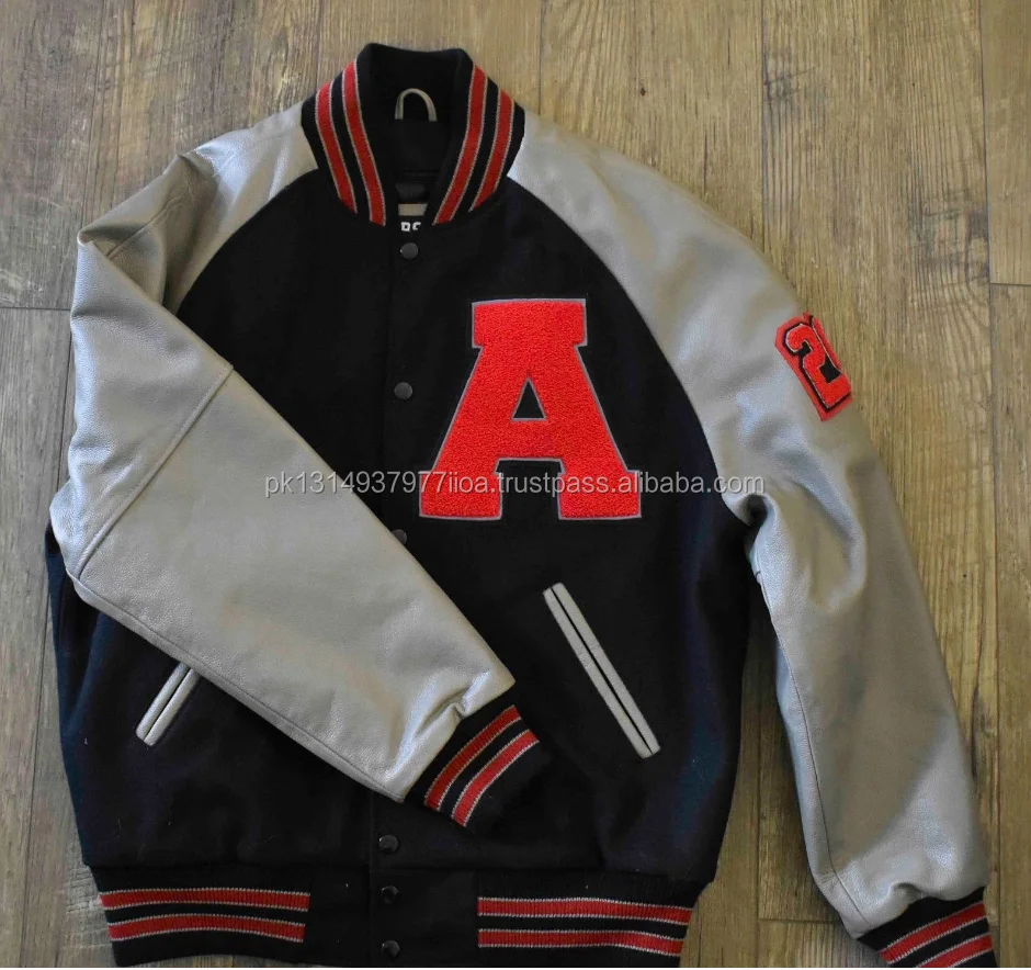 Wholesale Men Custom Cotton Fleece Baseball Sport Jacket Letterman