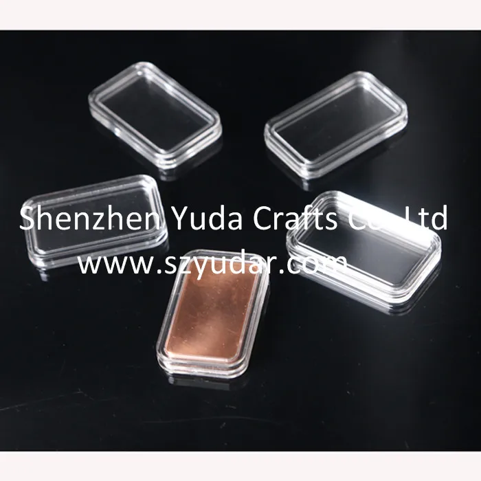 Clear Rectangular Boxed Coin Holder Plastic Capsules Coin Box Display