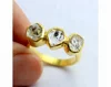 Wholesale Price Top Quality Natural 18" Gold Plated 925 Sterling Silver Herkimer Diamond Quartz Rough Ring