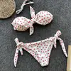 2019 New Style Fashion Hot Ladies Bikini Set Tops Cut Out Padded Bow Dot Women Swimsuit Low Waist Plus Size
