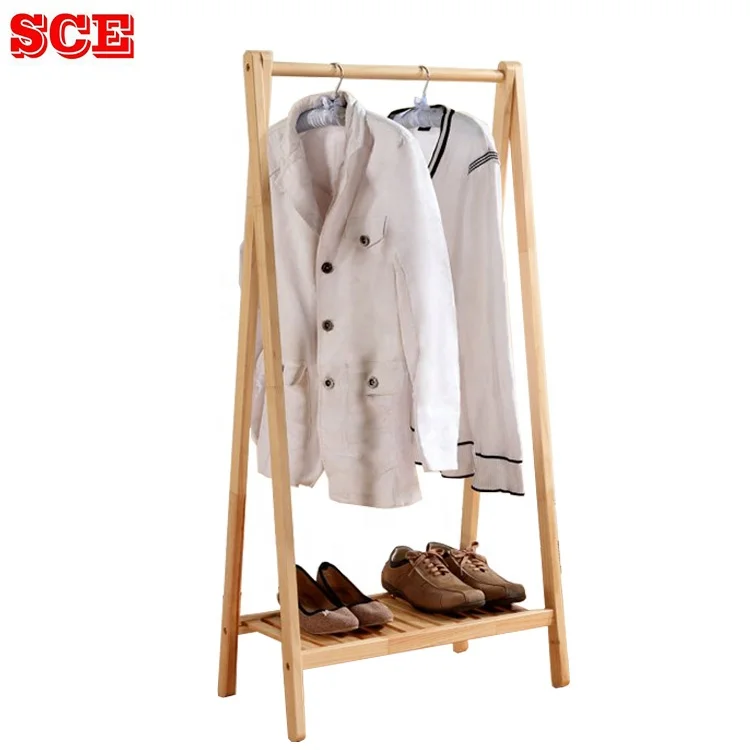 wooden suit hanger stand