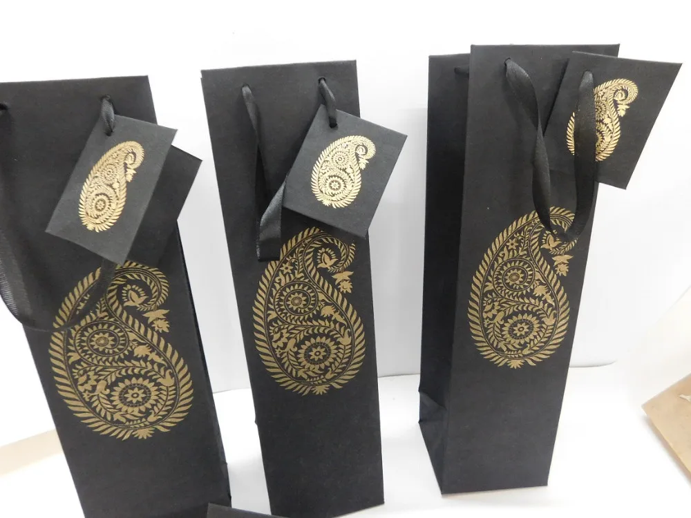 printed wine bottle bags