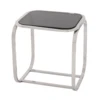 hot selling industrial antique Black Glass Top and Parallel Rectangle Shape Stainless Steel Legs End Table bedside table