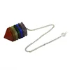 Multi-Stone Seven Chakra Pyramid Pendulum reiki
