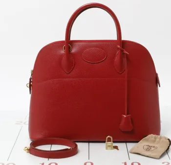 Used Brand Designer Hermes Borido 37 Red Genuine Leather Handbags Used Brand Designer Hermes Borido 37 Red Genuine Leather Handbags For Bulk