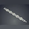 Fine Jewelry 14 Kt Solid White Gold Cubic Zirconia Women's Wrist Bracelet Bangle 40 Grams