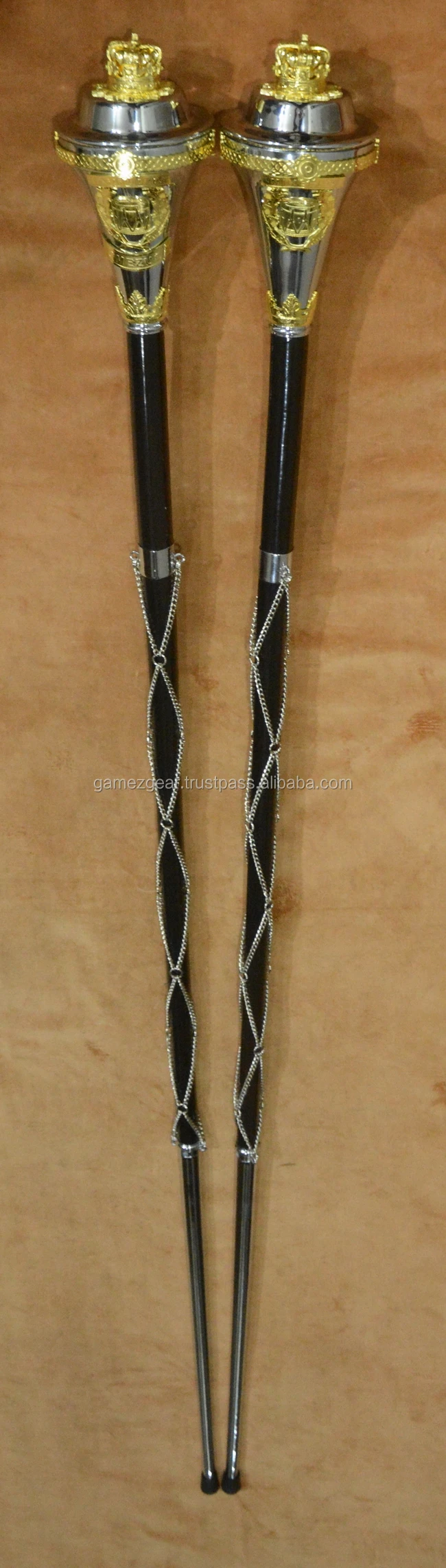 Big Crown Mace Poles,Drum Major Mace Poles,Ceremonial Mace Poles