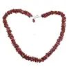 925 Sterling Silver, Single Strand, Handmade Jewelry Manufacturer Red Jasper Jaipur Rajasthan India Chips Beads Necklace