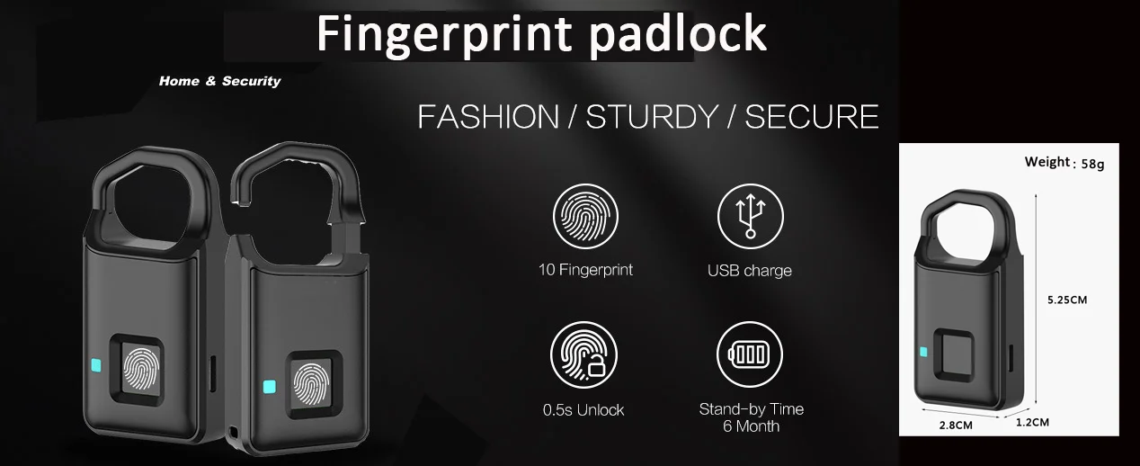 Fingerprint Padlock for Suitcase Gym Locker Fingerprint padlock.png