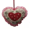 Christmas Heart - Cotton Fabric, Stuffed & Sequin Work Hangings