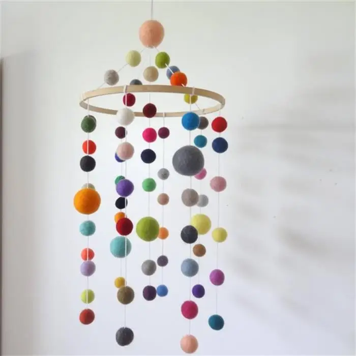 Diy Crib Mobile Diy Cot Mobile Nursery Mobile Felt Ball Baby Mobile