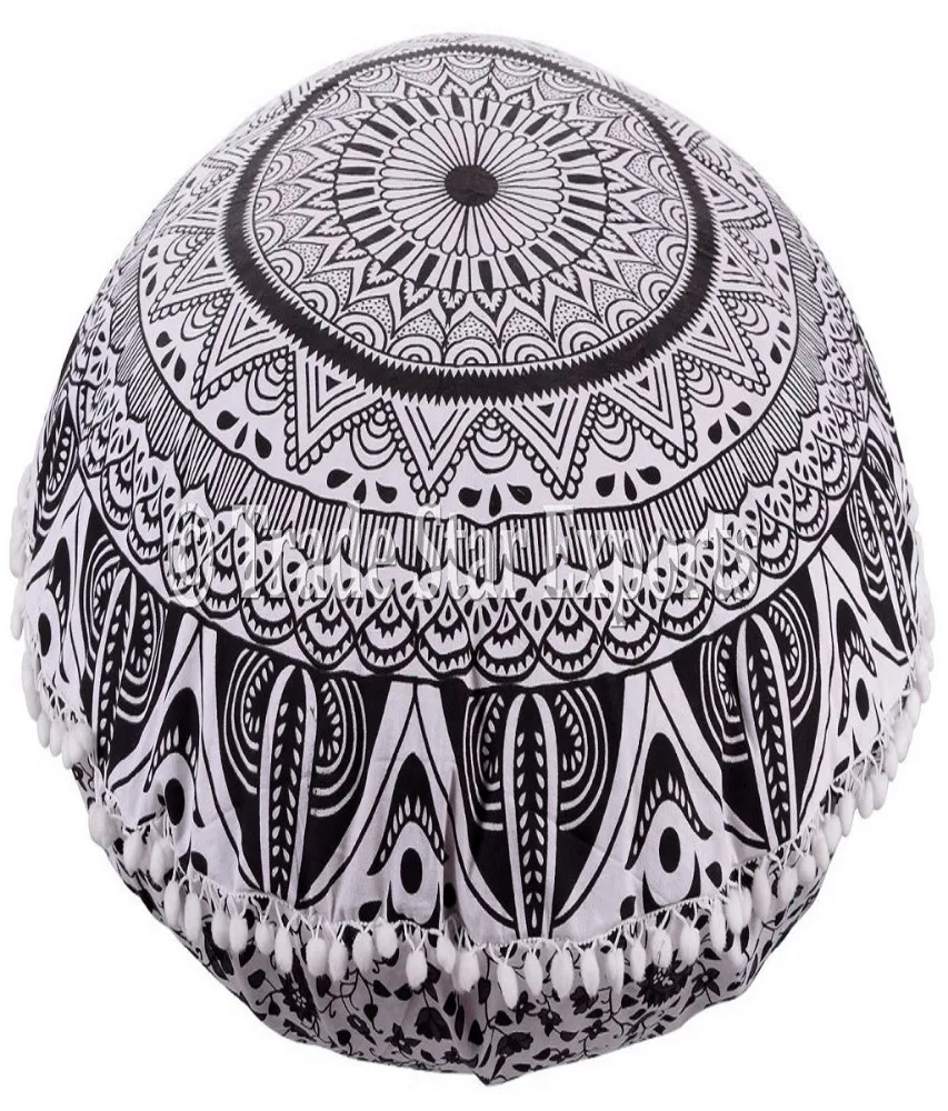 Decorative Mandala Round Cushion Cover Cotton Tapestry Pillow