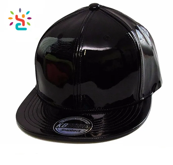 black leather snapback hat