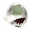 True Emotion Aquamarine_Ruby 925 Sterling Silver Ring, Rough Stone Silver Jewelry, Unique Silver Jewelry