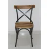 Industrial & vintage Iron metal & solid wood Cross back Dining chair
