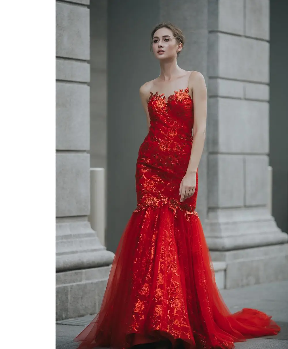 red couture gowns