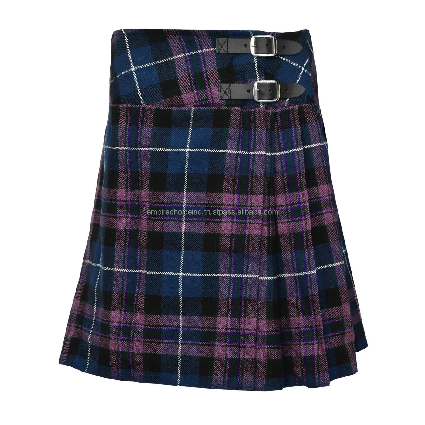 Ladies Women Wallece Tartan Pleated Billie Kilt Skirt Buckled Straps ...