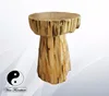 Wooden Mushroom Stool petrified look/ fossil replica hand painted color "Python"