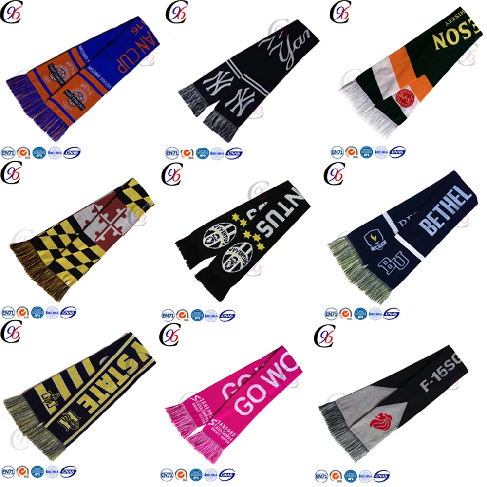 Chengxing customized logo crochet jacquard knitting promotion gift woven scarf