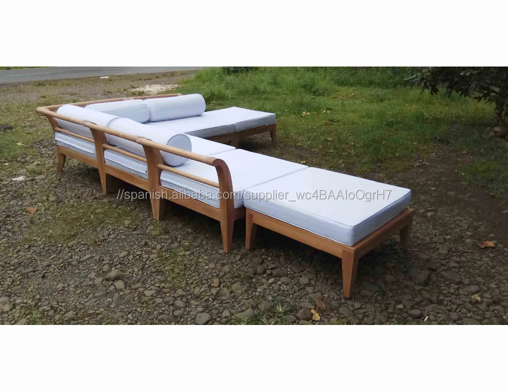 Madera de teca muebles de patio al aire libre sofá diseños de muebles