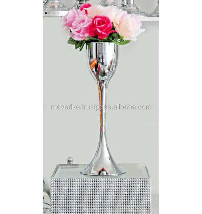 Aluminum Silver Trumpet Vase For Wedding Table Flower Buy