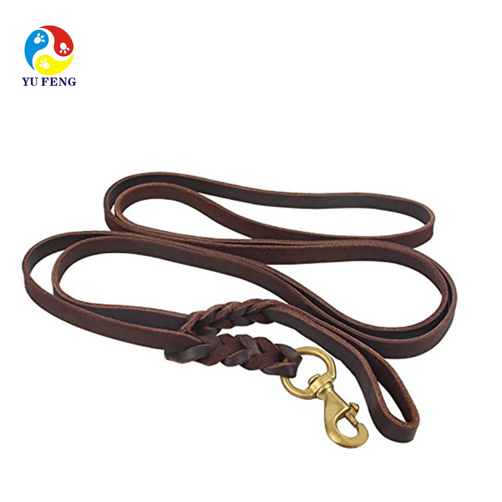 Hot Selling Pet Long Dog Leash Cow Leather Chain German Shepherd Leads