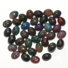 Top Quality Natural Black Ethiopian Opal With Play Of Fire Oval for Jewelry